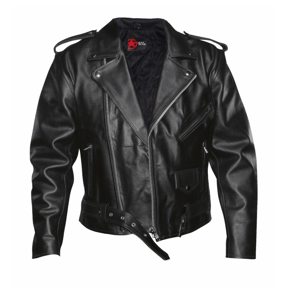 Áo da Black Biker Leather Jacket